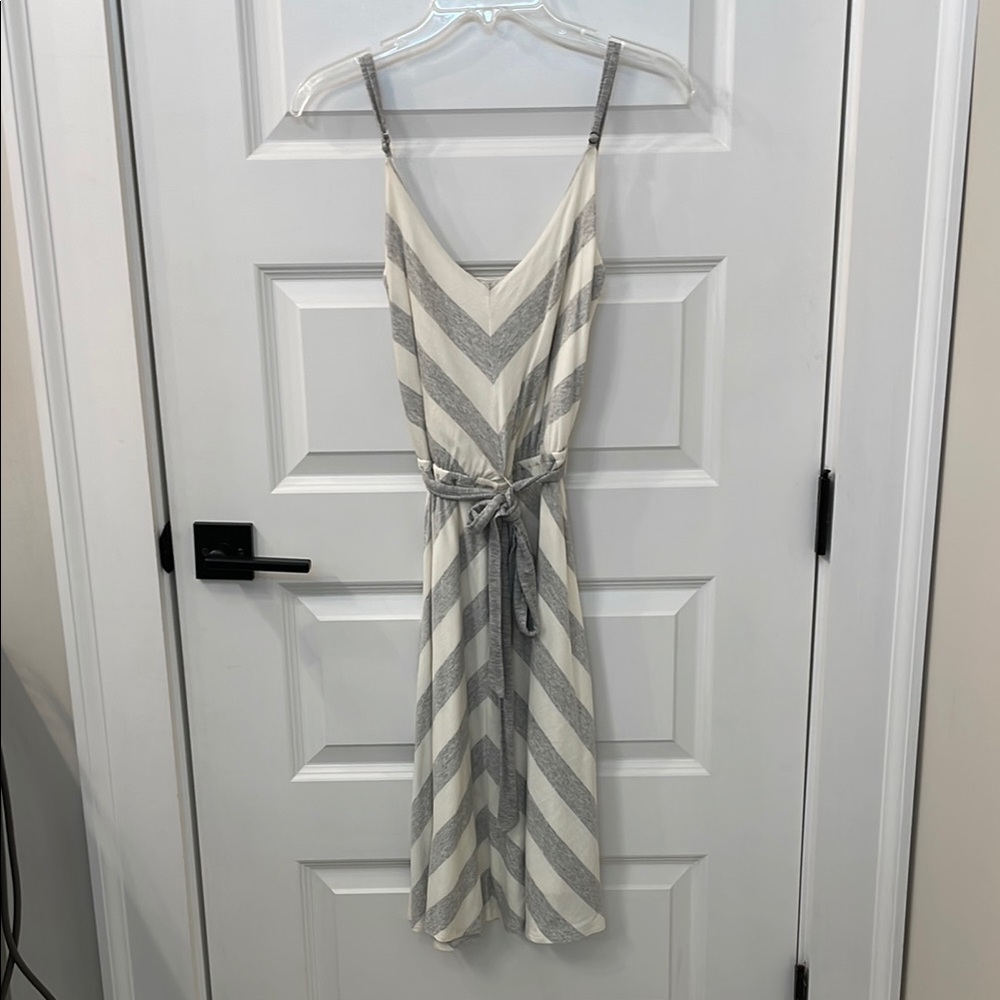 Red Haute Cream and White Tie Front Midi Sundress